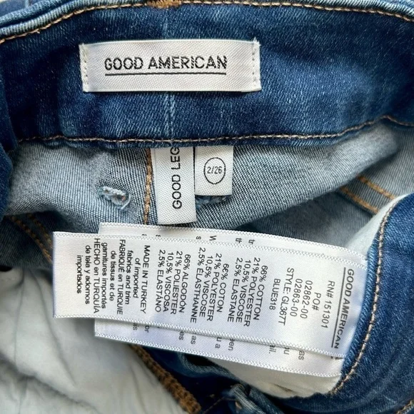 Good American Good Legs Skinny Jeans High Rise Dark Wash Size 2 / 26 - Picture 9 of 9